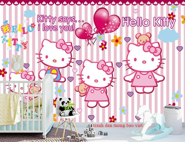 Hello kitty wallpaper for girls bedroom