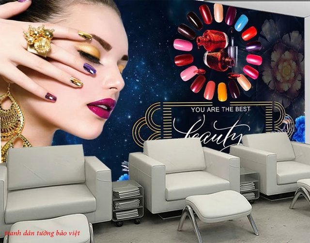 Tranh dán tường cho tiệm nail, spa