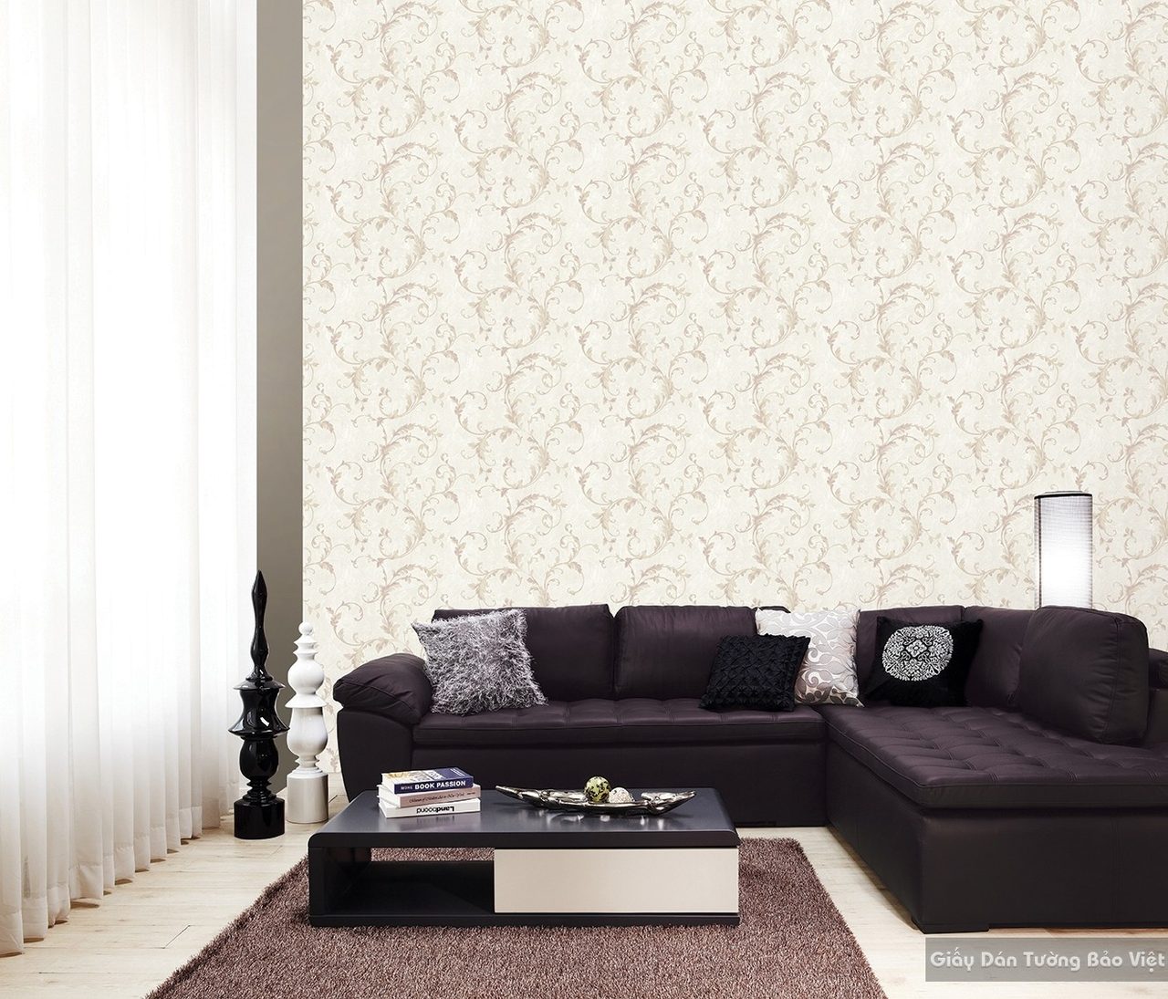 Korean Luxury Living Room Wallpaper 77152-1