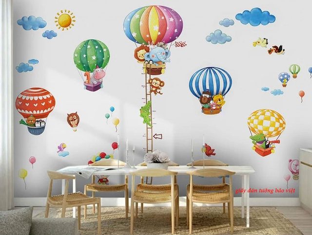 Giấy dán tường trẻ em thước đo chiều cao D140