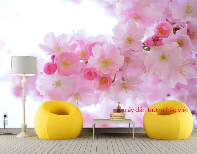 3D floral wallpaper H016
