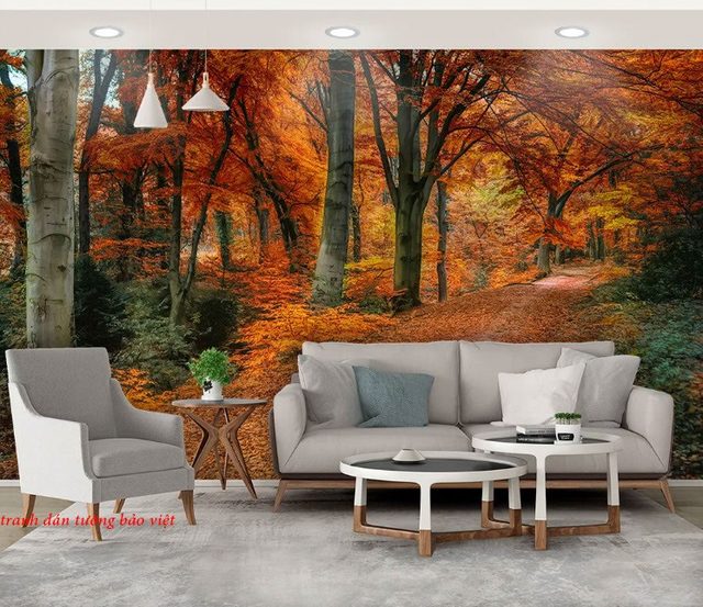 Murals of autumn landscape tr236