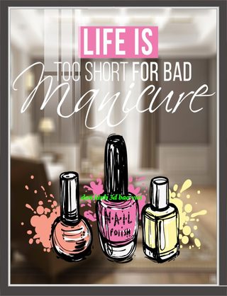 Decal dán kính cao cấp 3d trong suốt cho tiệm nail se174