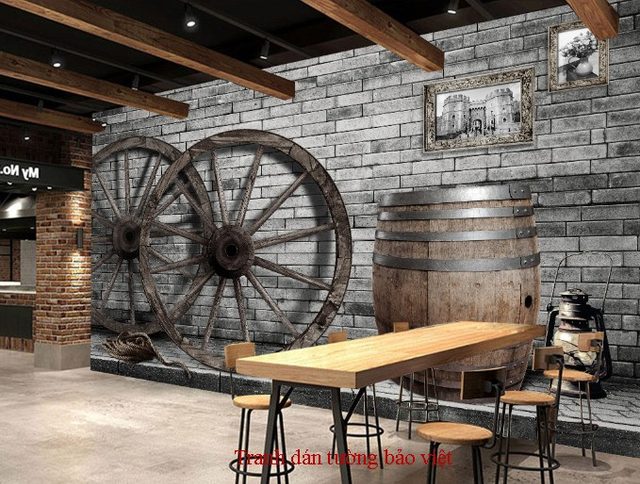 Tranh dán tường trang trí quán cafe Fm204