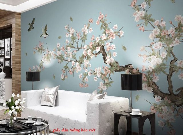 Tranh giấy dán tường điểm nhấn cho phòng ngủ