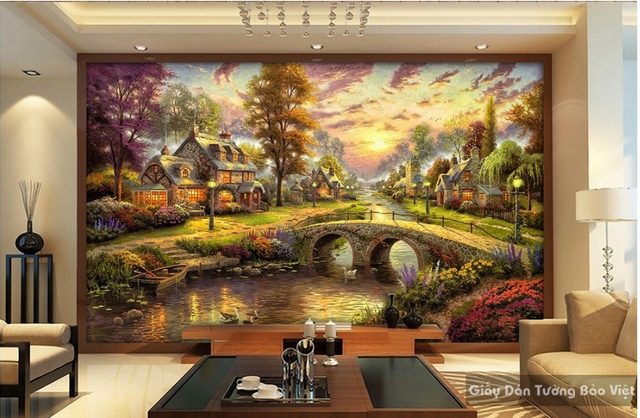 Giấy dán tường phòng khách 3d đẹp và sang trọng giá rẻ