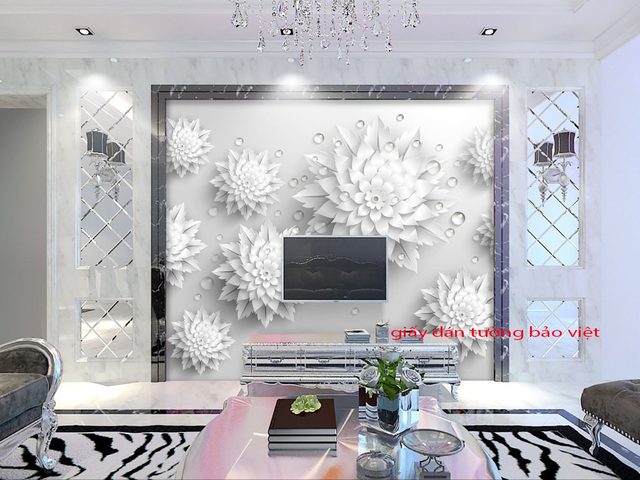 3D floral wallpaper H011