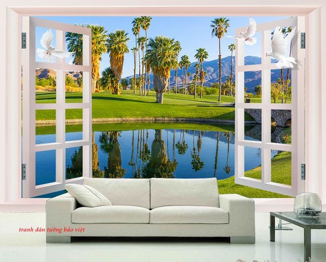 Tranh dán tường cửa sổ 3d fi076