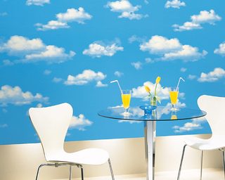 Giấy dán tường mây trời trong xanh gần gũi thiên nhiên