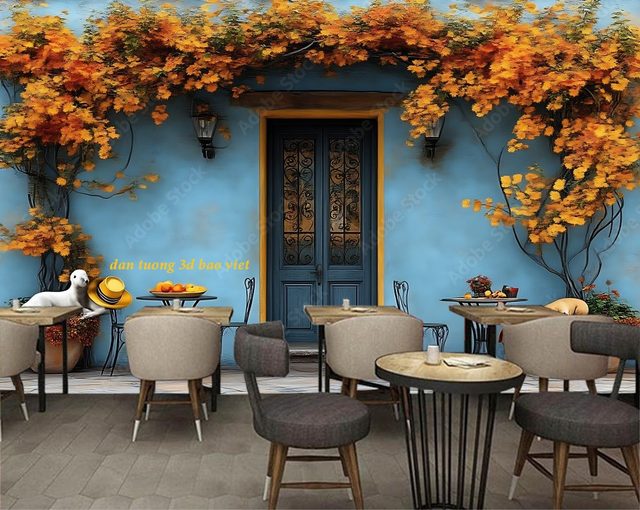 Tranh dán tường cho quán cafe 3d n2026-149